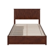 Malta Full Wood Platform Bed with Panel Footboard and Storage Drawers in Walnut