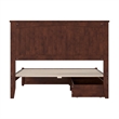 Malta Full Wood Platform Bed with Panel Footboard and Storage Drawers in Walnut