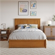 Malta Full Wood Platform Bed with Panel Footboard & Drawers in Light Toffee