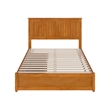 Malta Full Wood Platform Bed with Panel Footboard & Drawers in Light Toffee