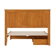 Malta Full Wood Platform Bed with Panel Footboard & Drawers in Light Toffee