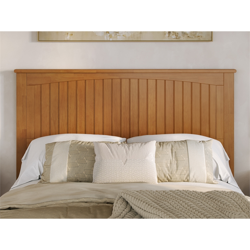 Malta Queen Wood Platform Bed with Panel Footboard & Drawers in Light Toffee