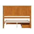 Malta Queen Wood Platform Bed with Panel Footboard & Drawers in Light Toffee
