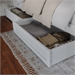 Malta King Wood Platform Bed with Panel Footboard and Storage Drawers in White