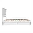 Malta King Wood Platform Bed with Panel Footboard and Storage Drawers in White