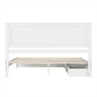 Malta King Wood Platform Bed with Panel Footboard and Storage Drawers in White