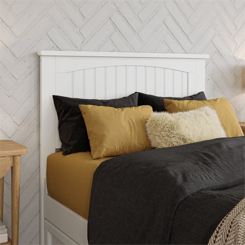 Malta Twin XL Wood Platform Bed with Panel Footboard & Twin XL Trundle in White