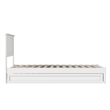 Malta Twin XL Wood Platform Bed with Panel Footboard & Twin XL Trundle in White
