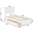 Malta Twin XL Wood Platform Bed with Panel Footboard & Twin XL Trundle in White