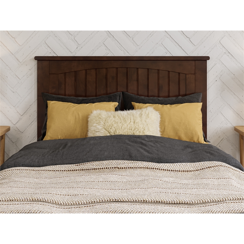 Malta Twin XL Wood Platform Bed with Panel Footboard & Twin XL Trundle in Walnut