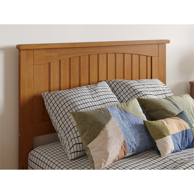 Malta Twin XL Platform Bed with Panel Footboard & TXL Trundle in Light Toffee