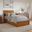 Malta Twin XL Platform Bed with Panel Footboard & TXL Trundle in Light Toffee