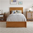 Malta Twin XL Platform Bed with Panel Footboard & TXL Trundle in Light Toffee