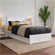 Felicity Twin XL Wood Platform Bed with Panel Footboard & Drawers in White