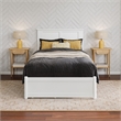 Felicity Twin XL Wood Platform Bed with Panel Footboard & Drawers in White