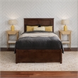 Felicity Twin XL Wood Platform Bed with Panel Footboard & Drawers in Walnut