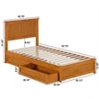 Felicity  Wood Platform Bed with Panel Footboard & Drawers in Light Toffee