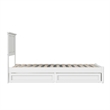 Felicity Twin Wood Platform Bed with Panel Footboard & Storage Drawers in White