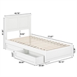 Felicity Twin Wood Platform Bed with Panel Footboard & Storage Drawers in White