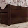 Felicity Twin Wood Platform Bed with Panel Footboard & Storage Drawers in Walnut