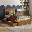 Felicity Twin Wood Platform Bed with Panel Footboard & Drawers in Light Toffee