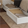 Felicity Full Wood Platform Bed with Panel Footboard & Storage Drawers in White
