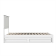Felicity Full Wood Platform Bed with Panel Footboard & Storage Drawers in White