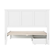Felicity Full Wood Platform Bed with Panel Footboard & Storage Drawers in White