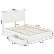 Felicity Full Wood Platform Bed with Panel Footboard & Storage Drawers in White