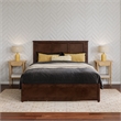 Felicity Full Wood Platform Bed with Panel Footboard & Storage Drawers in Walnut