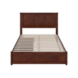 Felicity Full Wood Platform Bed with Panel Footboard & Storage Drawers in Walnut