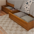 Felicity Full Wood Platform Bed with Panel Footboard & Drawers in Light Toffee
