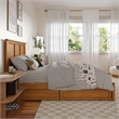 Felicity Full Wood Platform Bed with Panel Footboard & Drawers in Light Toffee