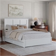 Felicity Queen Wood Platform Bed with Panel Footboard & Storage Drawers in White
