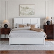Felicity Queen Wood Platform Bed with Panel Footboard & Storage Drawers in White