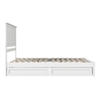 Felicity Queen Wood Platform Bed with Panel Footboard & Storage Drawers in White