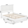 Felicity Queen Wood Platform Bed with Panel Footboard & Storage Drawers in White