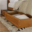 Felicity Queen Wood Platform Bed with Panel Footboard & Drawers in Light Toffee