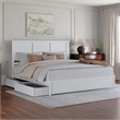 Felicity King Wood Platform Bed with Panel Footboard & Storage Drawers in White