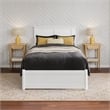 Felicity Twin XL Wood Platform Bed with Panel Footboard & TXL Trundle in White