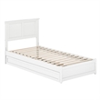 Felicity Twin XL Wood Platform Bed with Panel Footboard & TXL Trundle in White