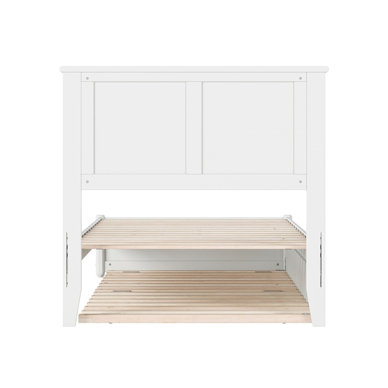 Felicity Twin XL Wood Platform Bed with Panel Footboard & TXL Trundle in White