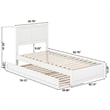 Felicity Twin XL Wood Platform Bed with Panel Footboard & TXL Trundle in White