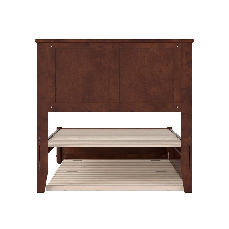 Felicity Twin XL Wood Platform Bed with Panel Footboard & TXL Trundle in Walnut
