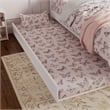 Felicity Twin Wood Platform Bed with Panel Footboard and Twin Trundle in White