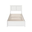 Felicity Twin Wood Platform Bed with Panel Footboard and Twin Trundle in White
