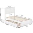 Felicity Twin Wood Platform Bed with Panel Footboard and Twin Trundle in White