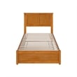 Felicity Twin Platform Bed with Panel Footboard & Twin Trundle in Light Toffee