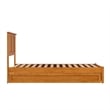 Felicity Twin Platform Bed with Panel Footboard & Twin Trundle in Light Toffee