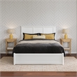 Felicity Full Wood Platform Bed with Panel Footboard and Twin Trundle in White